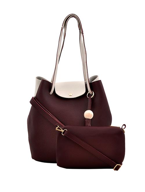 maroon leatherette handbag - 14898761 - Very Small Image - 1