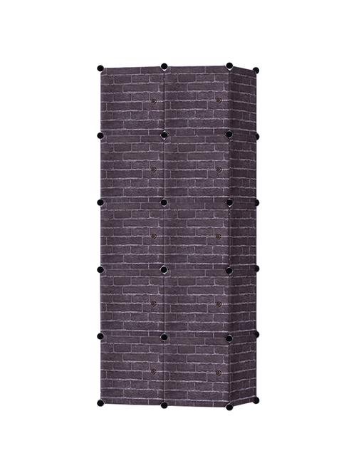Fancy Double Foldable Cube Almirah PP Collapsible Wardrobe with Shelves - 14898823 - Standard Image - 1