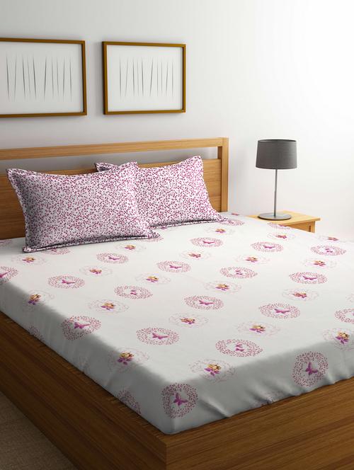 Cotton 160 TC Double Bedsheet With 2 Pillow Covers - 14898861 - Very Small Image - 1