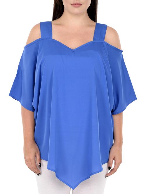cold shoulder asymmetric hem plus tunic - 14898881 - Standard Image - 1