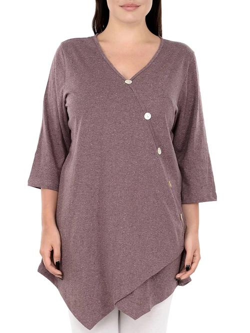 Purple solid plus tunic - 14898882 - Standard Image - 1