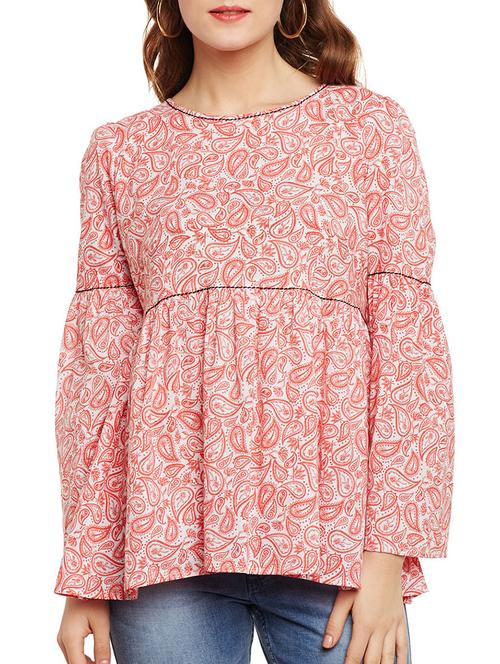 Pink paisley printed casual top - 14898920 - Standard Image - 1