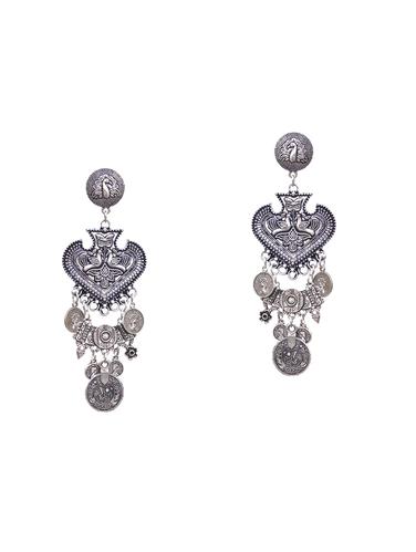 silver colored metal drop earrings - 14899417 - Very Small Image - 1