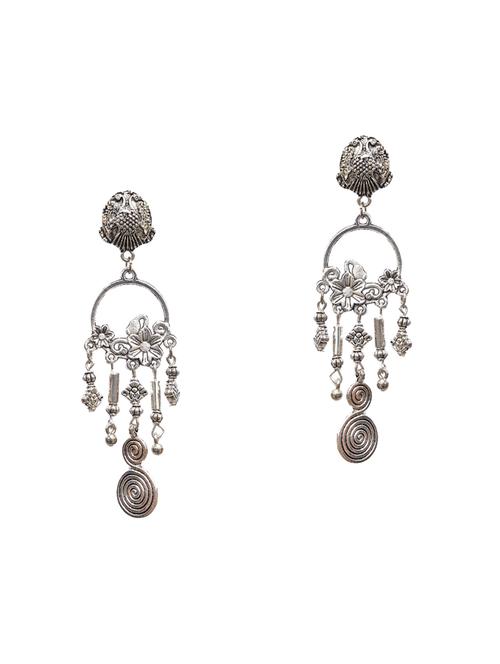 silver oxidized metal drop earrings - 14899421 - Very Small Image - 1