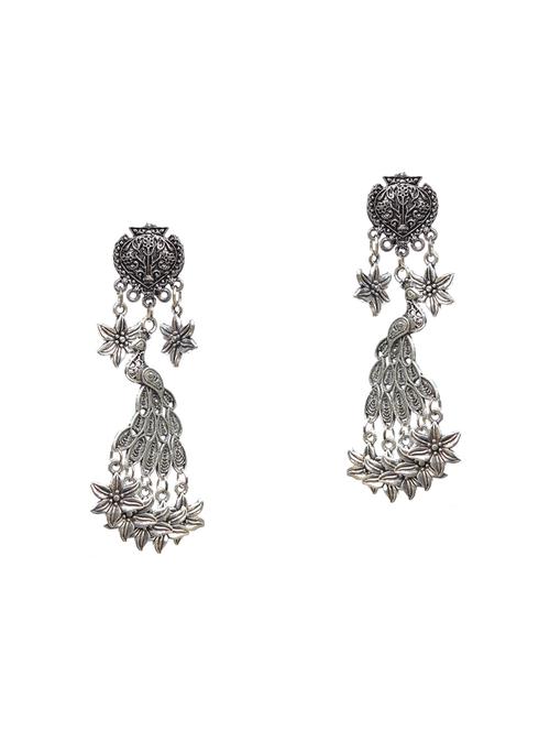 silver oxidized metal drop earrings - 14899424 - Very Small Image - 1