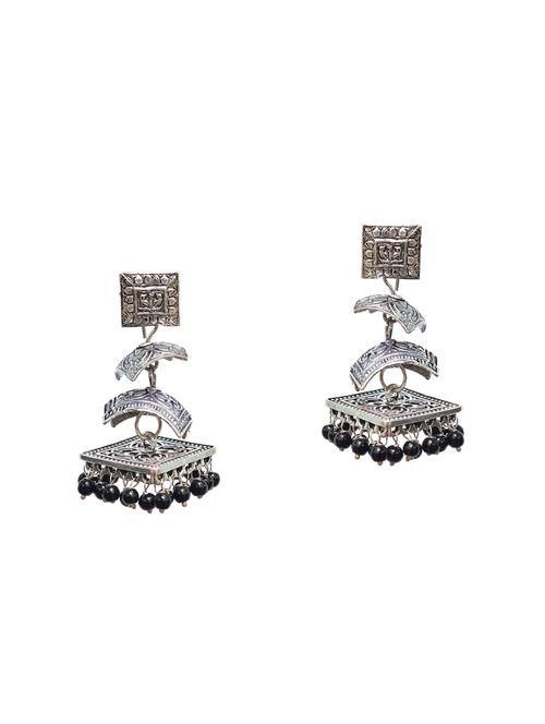 silver oxidized metal drop earrings - 14899433 - Very Small Image - 1