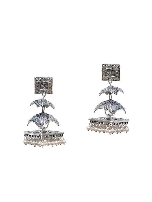 silver oxidized metal drop earrings - 14899437 - Very Small Image - 1