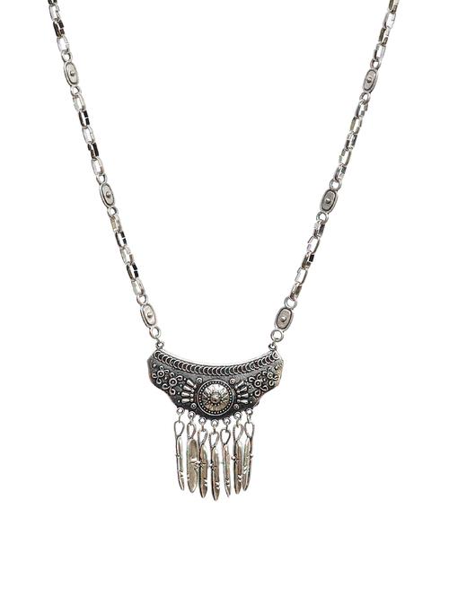 silver oxidized metal tribal necklace - 14899441 - Very Small Image - 1