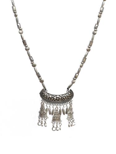 silver oxidized metal tribal necklace - 14899442 - Very Small Image - 1