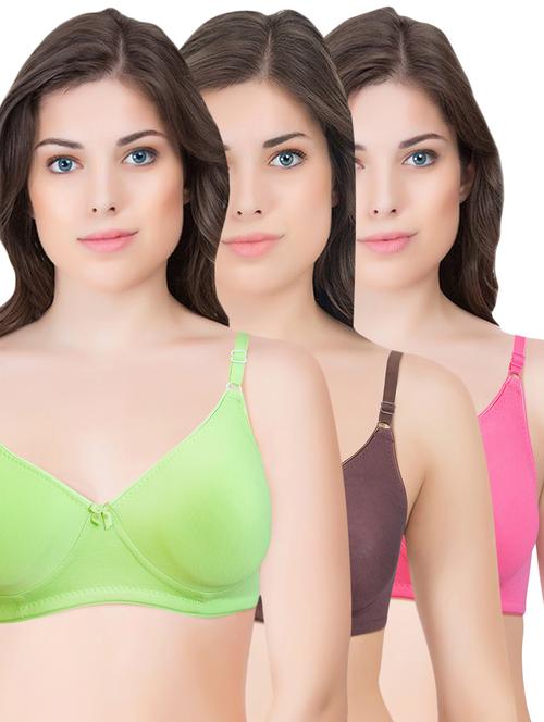set of 3 bow patch bra - 14899489 - Standard Image - 1
