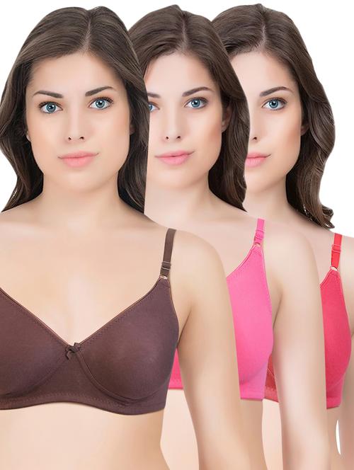 set of 3 multi colored cotton bra - 14899495 - Standard Image - 1