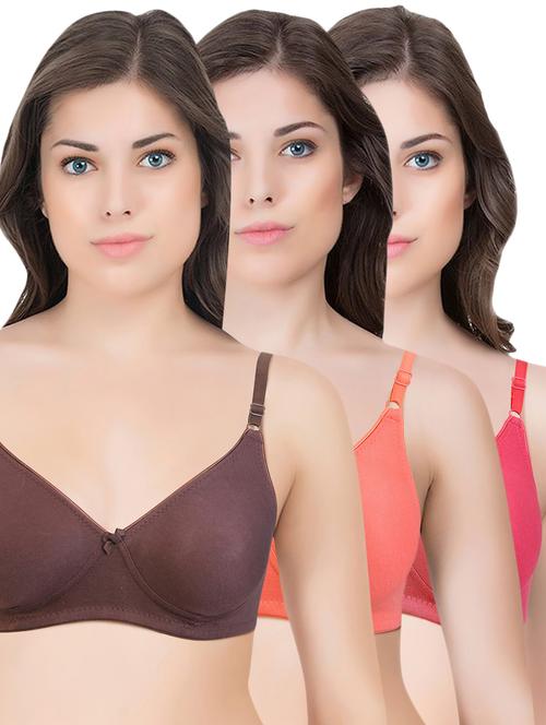 set of 3 multi colored cotton bra - 14899499 - Standard Image - 1