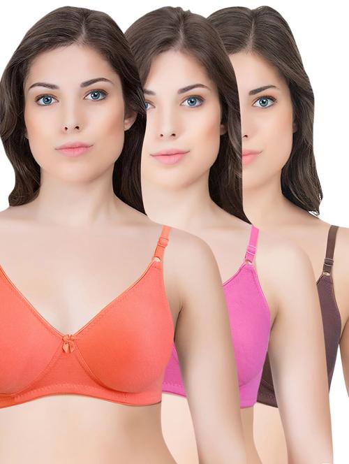 set of 3 multi colored cotton bra - 14899508 - Standard Image - 1