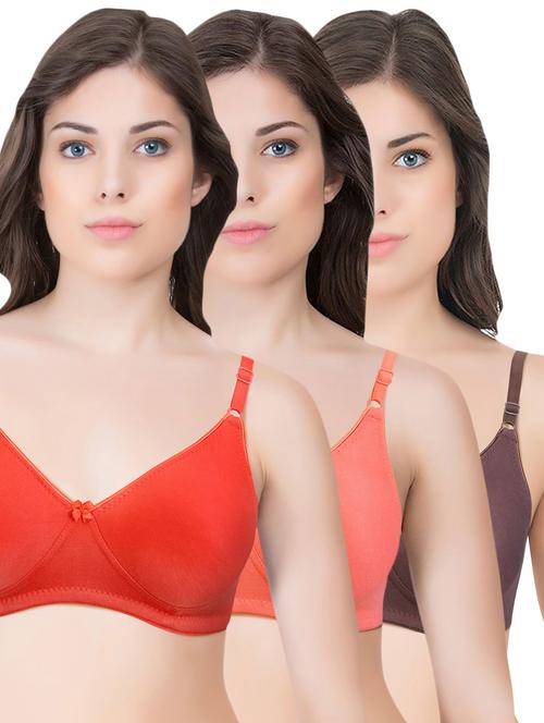 set of 3 multi colored cotton bra - 14899510 - Standard Image - 1