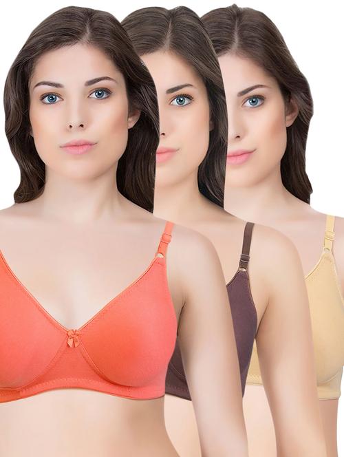 set of 3 multi colored cotton bra - 14899512 - Standard Image - 1