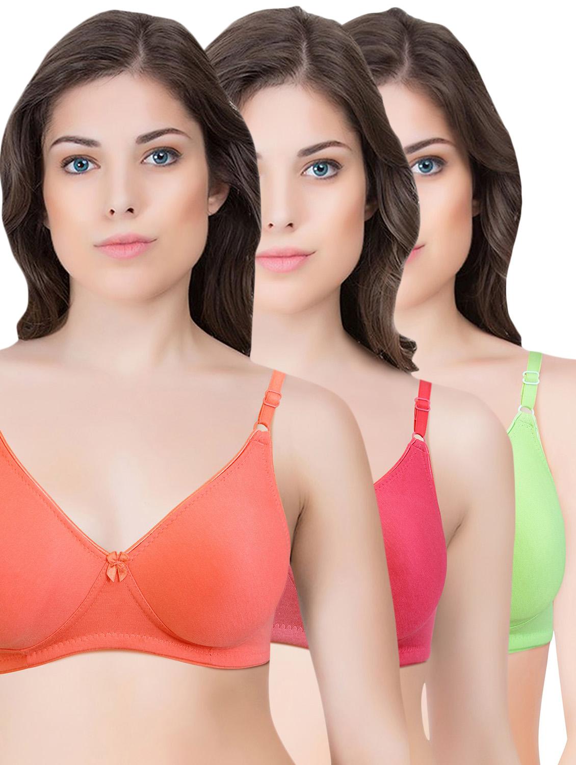 set of 3 multi colored cotton bra - 14899519 - Zoom Image - 1