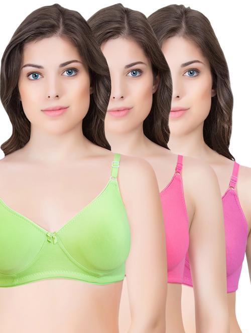 set of 3 multi colored cotton bra - 14899521 - Standard Image - 1