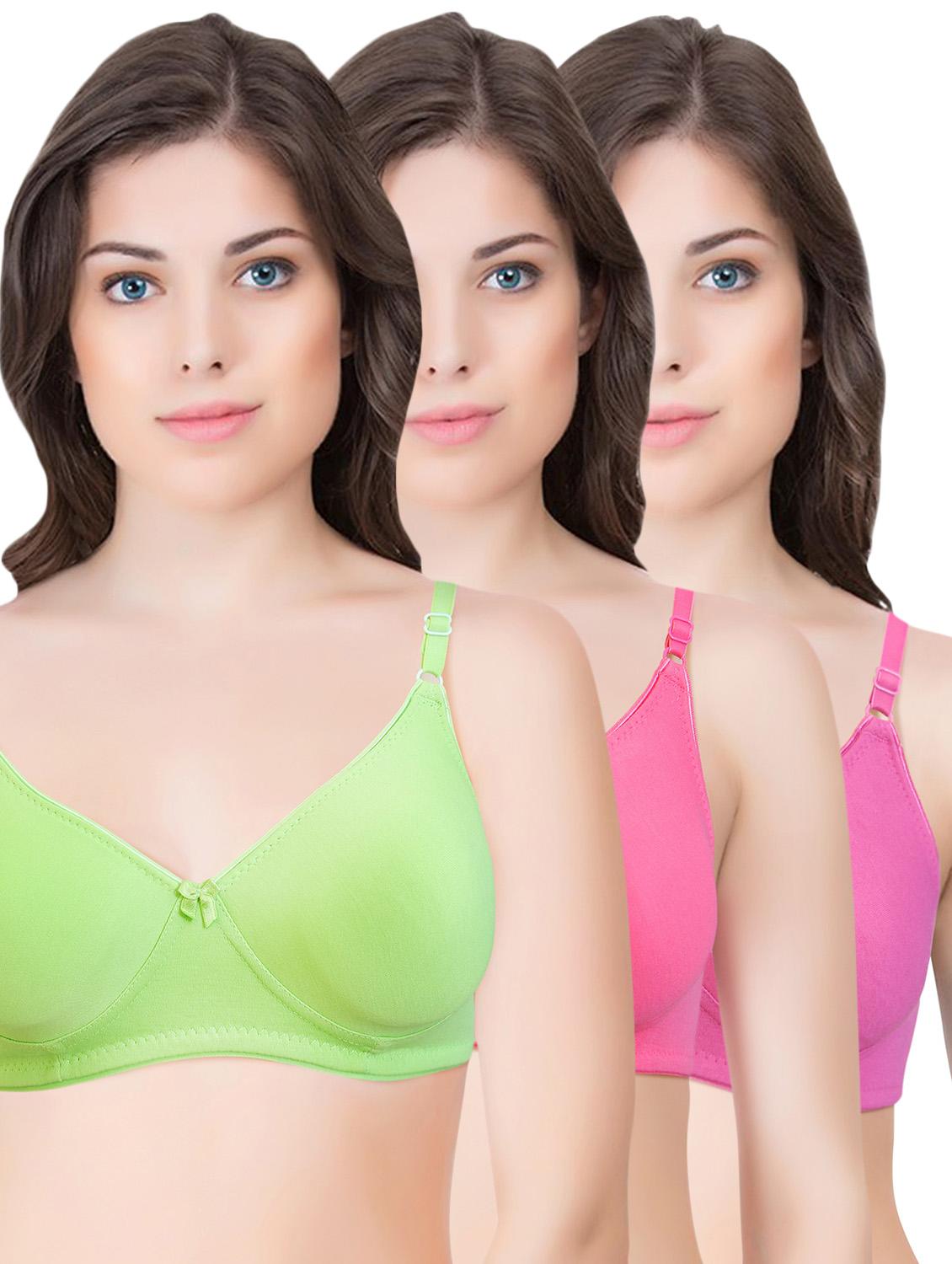 set of 3 multi colored cotton bra - 14899521 - Zoom Image - 1