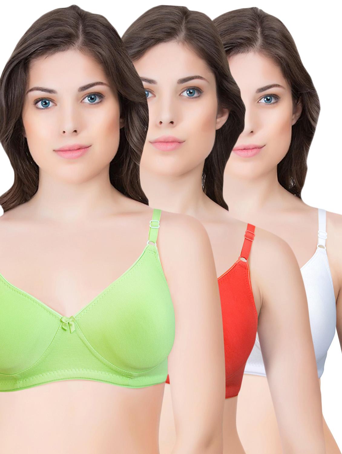 set of 3 multi colored cotton bra - 14899532 - Zoom Image - 1