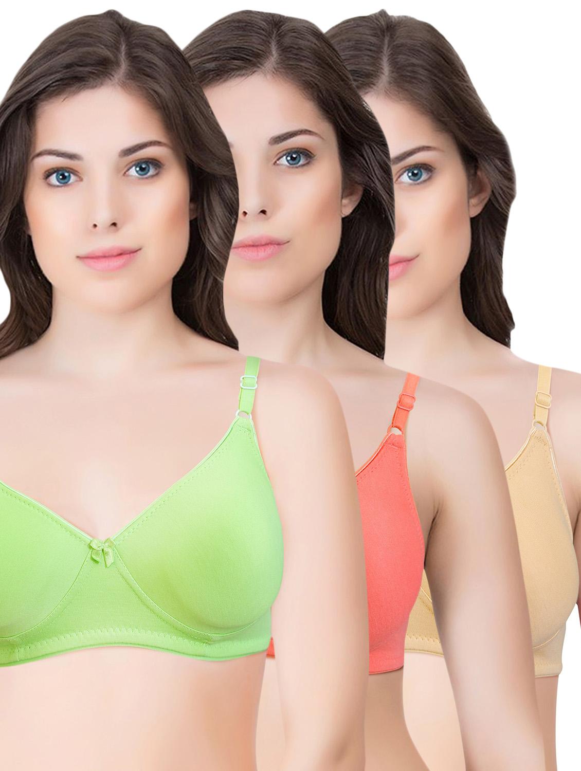 set of 3 multi colored cotton bra - 14899533 - Zoom Image - 1