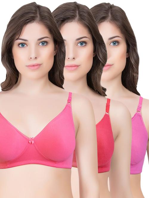 set of 3 multi colored cotton bra - 14899536 - Standard Image - 1