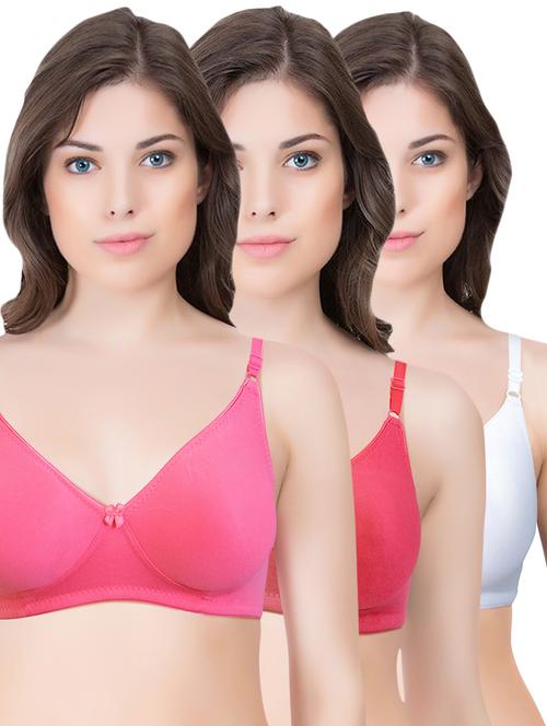 set of 3 multi colored cotton bra - 14899540 - Standard Image - 1