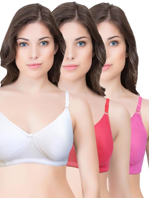 set of 3 multi colored cotton bra - 14899544 - Standard Image - 1