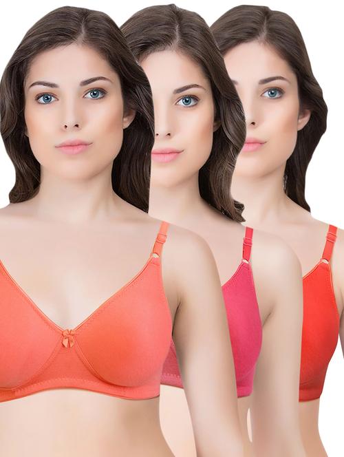 set of 3 multi colored cotton bra - 14899546 - Standard Image - 1