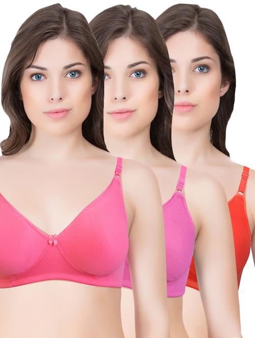 set of 3 multi colored cotton bra - 14899551 - Standard Image - 1