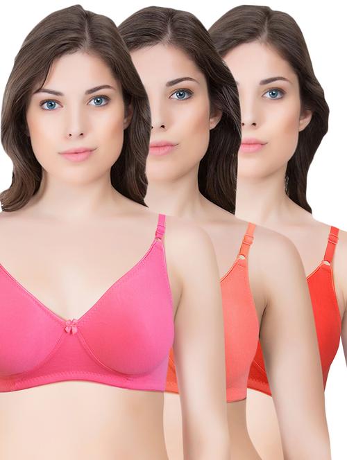 set of 3 multi colored cotton bra - 14899556 - Standard Image - 1