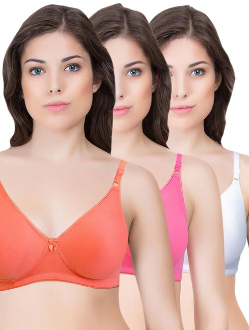 set of 3 multi colored cotton bra - 14899560 - Standard Image - 1