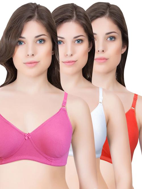 set of 3 multi colored cotton bra - 14899563 - Standard Image - 1