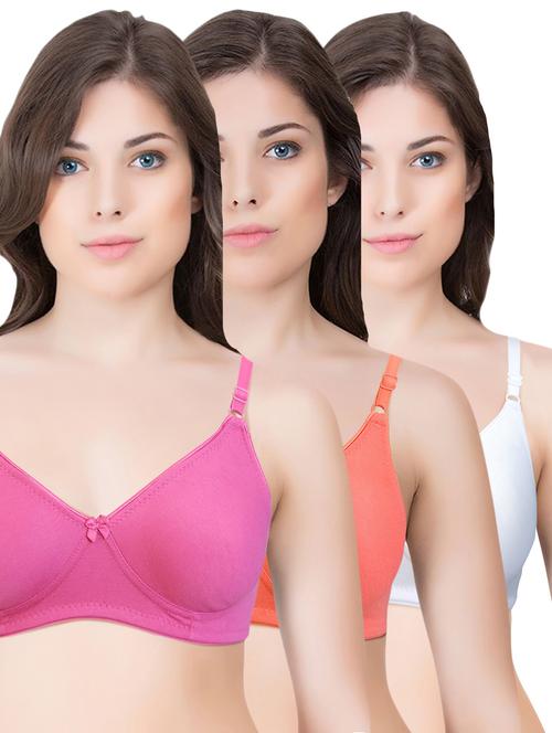 set of 3 multi colored cotton bra - 14899566 - Standard Image - 1