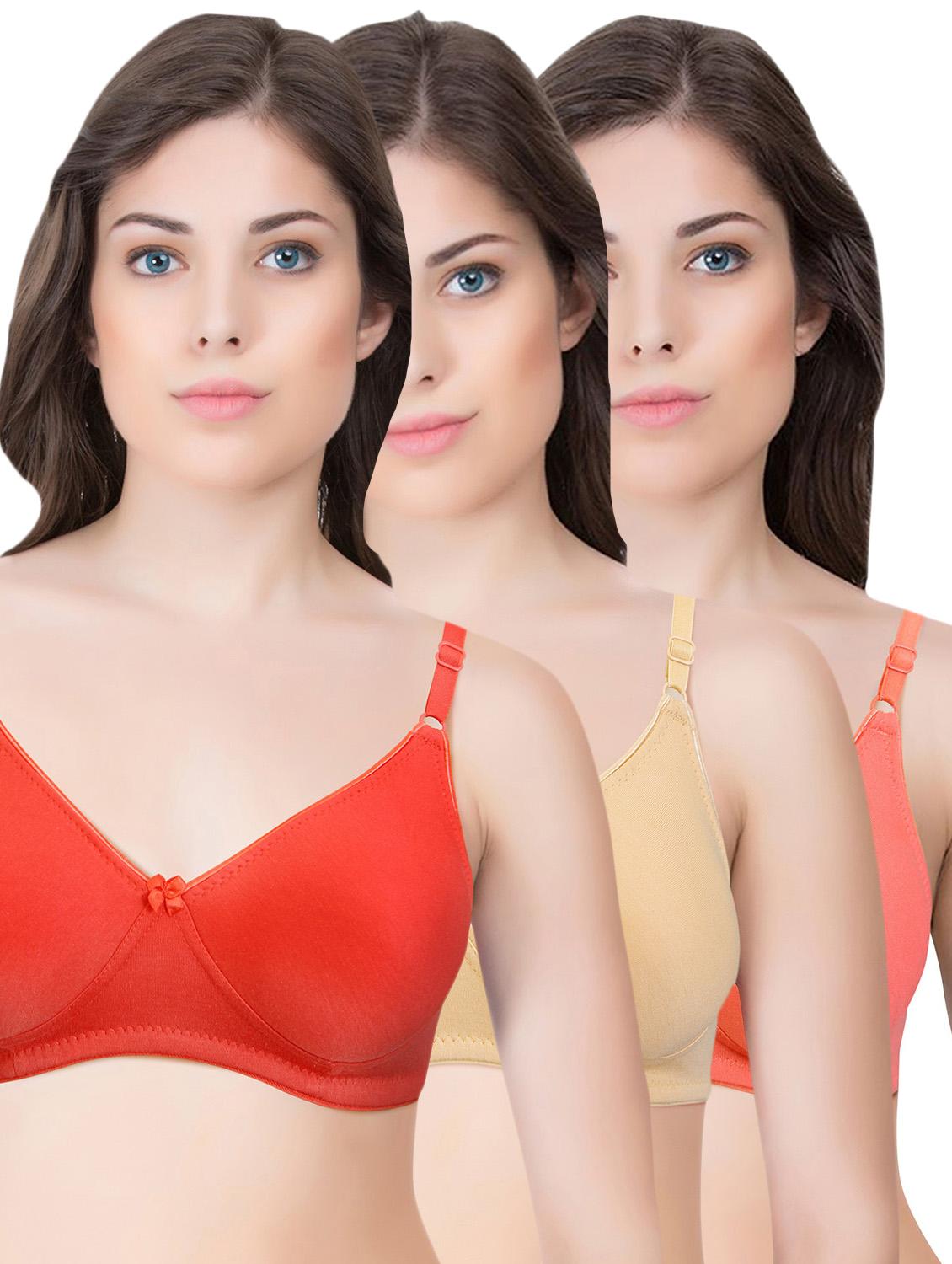 set of 3 multi colored cotton bra - 14899567 - Zoom Image - 1