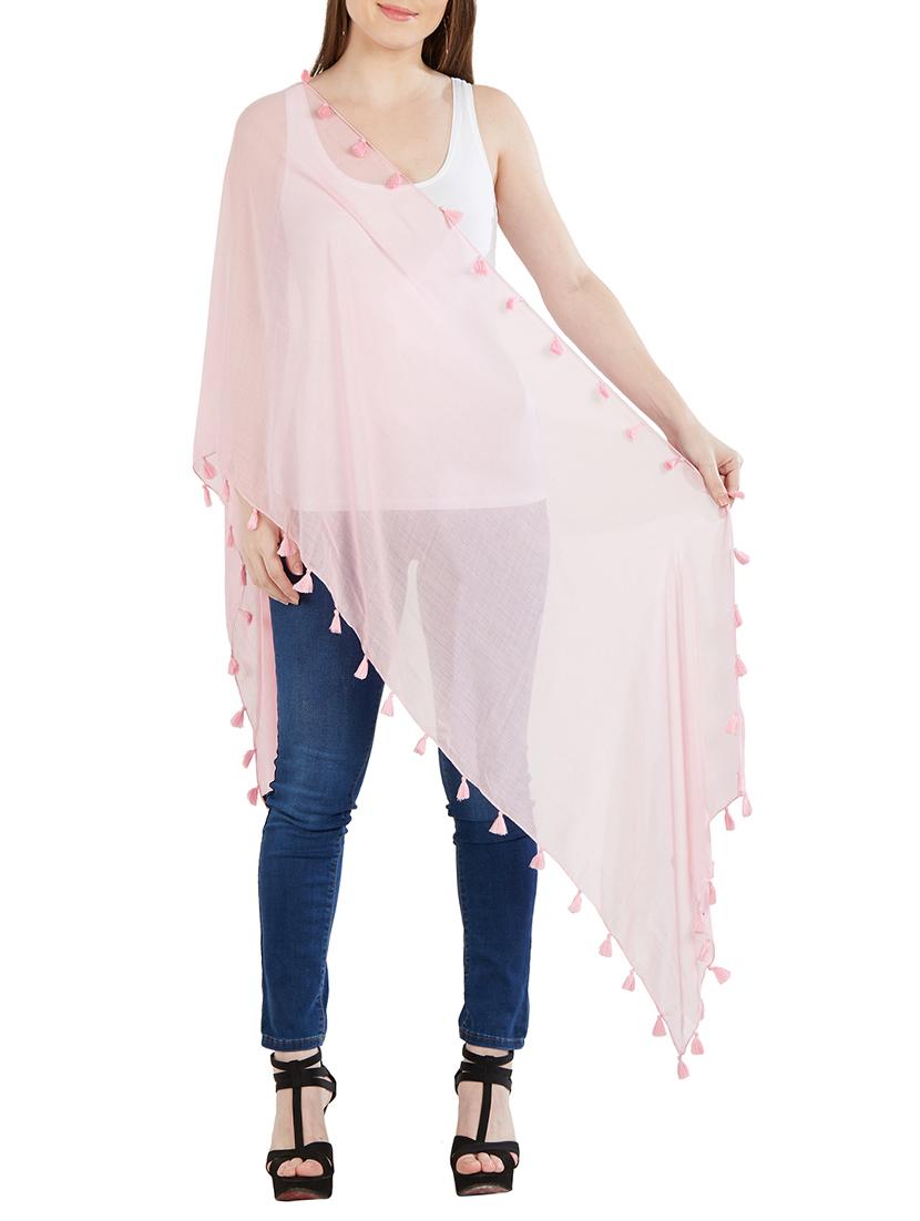 tassel detail solid stole - 14899651 - Zoom Image - 3