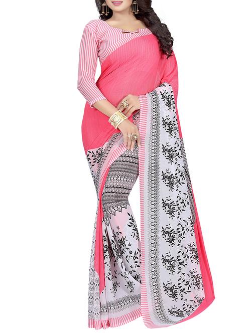 multi georgette printed saree with blouse - 14899877 - Very Small Image - 1