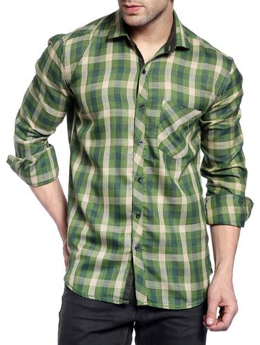 green cotton casual shirt - 14899903 - Very Small Image - 1