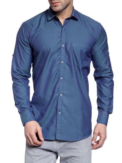 blue cotton casual shirt - 14899909 - Standard Image - 1