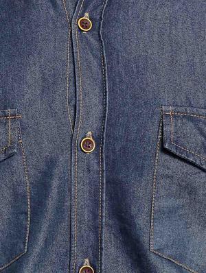 blue denim casual shirt - 14899917 - Standard Image - 4