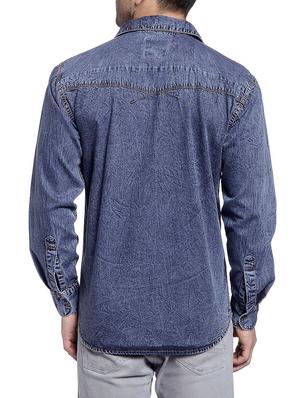 blue denim casual shirt - 14899921 - Standard Image - 3