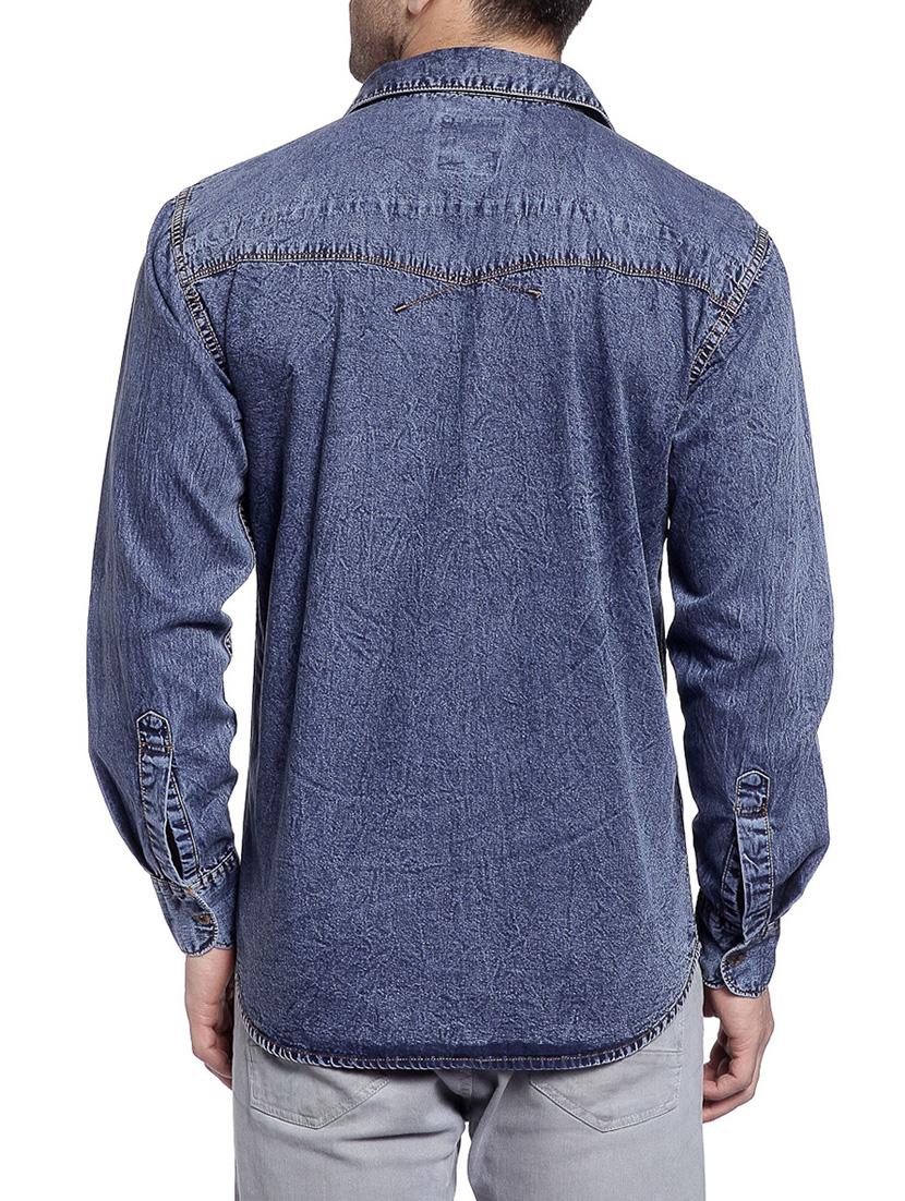 blue denim casual shirt - 14899921 - Zoom Image - 3
