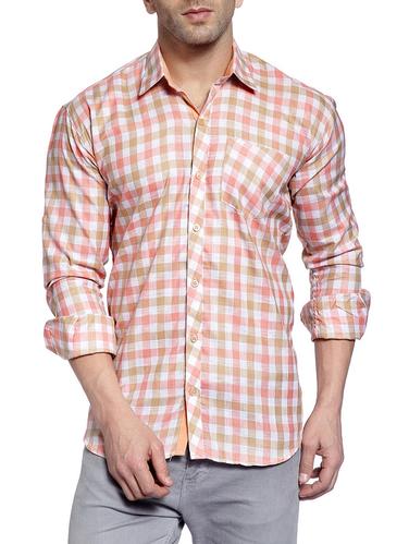 orange cotton casual shirt - 14899925 - Very Small Image - 1