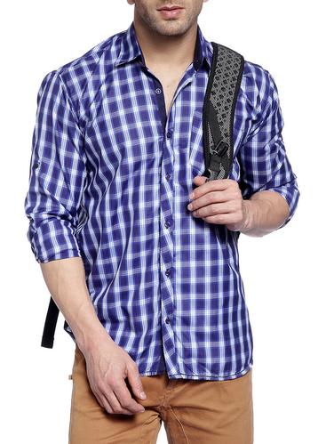 blue cotton casual shirt - 14899932 - Very Small Image - 1