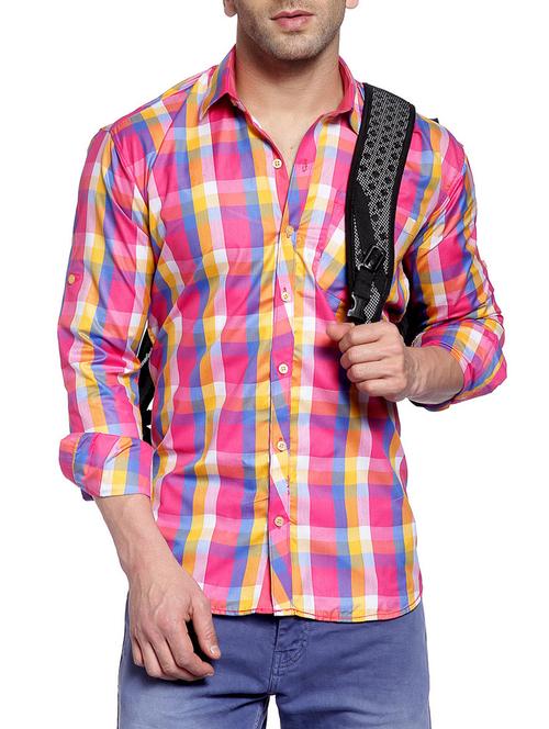 pink cotton casual shirt - 14899944 - Standard Image - 1