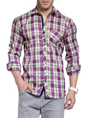 purple cotton casual shirt - 14899952 - Very Small Image - 1