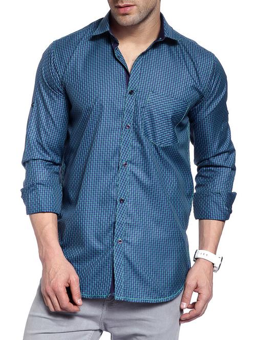 green cotton casual shirt - 14899954 - Standard Image - 1
