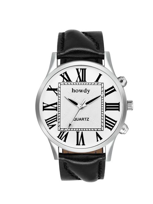 howdy awesome white dial leather watch - 14900097 - Very Small Image - 1
