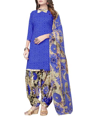 Printed unstitched patiyala suit - 14900171 - Very Small Image - 1