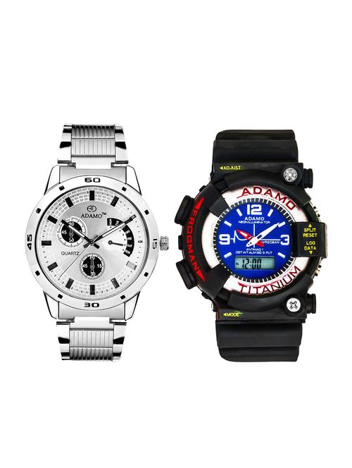 Adamo Designer Analog-Digital Men Combo Wrist Watch 109-LARGE-BL - 14900259 - Very Small Image - 1