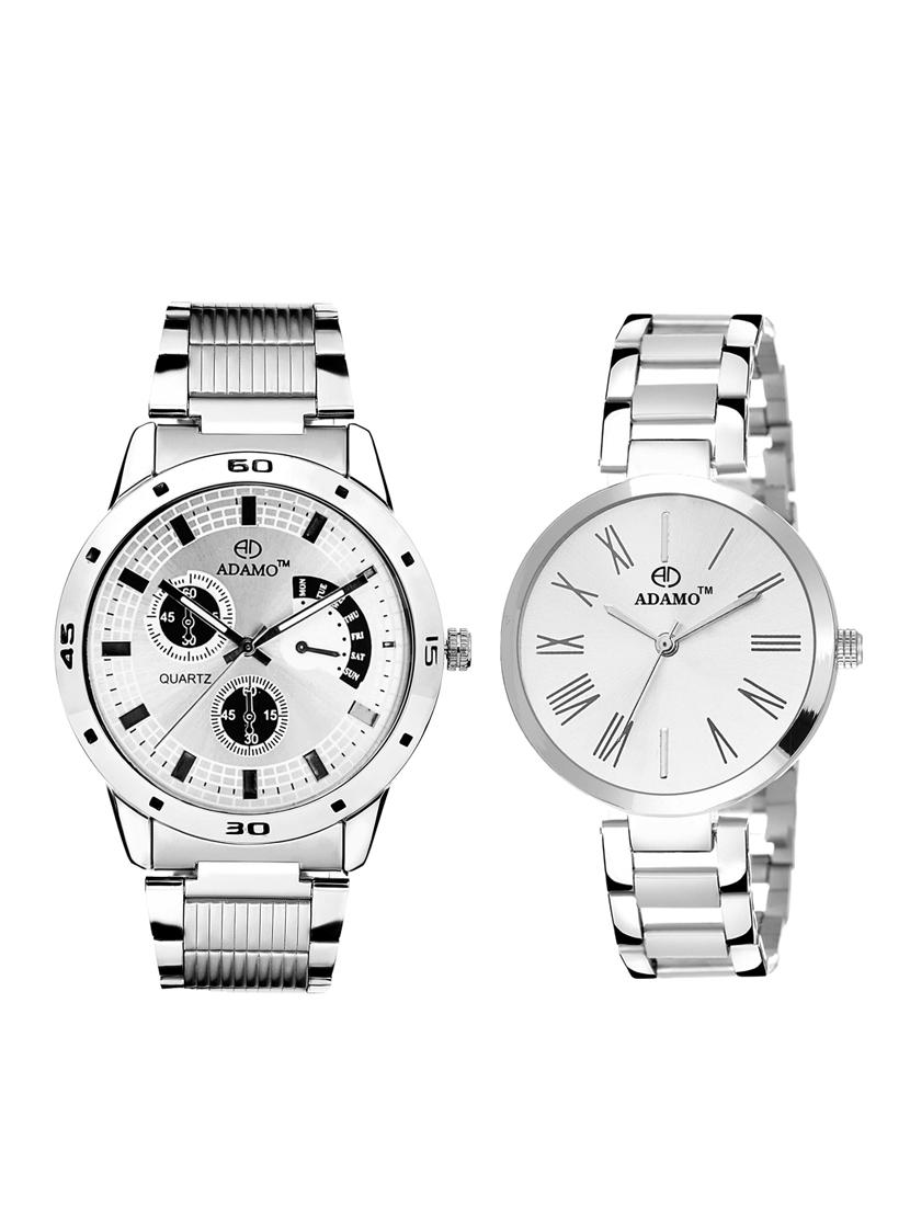 Adamo Designer Analog Couple Combo Wrist Watch 109-2480SM01 - 14900262 - Zoom Image - 1